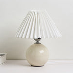 Paralume pieghettato Accogliente luce notturna da comodino Moderna lampada da scrivania in ceramica 220V