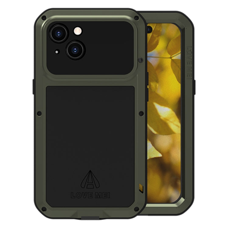 Custodia per telefono antipolvere impermeabile antiurto in metallo LOVE MEI, For iPhone 15 Plus, For iPhone 15