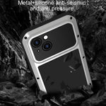 Custodia per telefono antipolvere impermeabile antiurto in metallo LOVE MEI, For iPhone 15 Plus, For iPhone 15