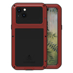 Custodia per telefono antipolvere impermeabile antiurto in metallo LOVE MEI, For iPhone 15 Plus, For iPhone 15