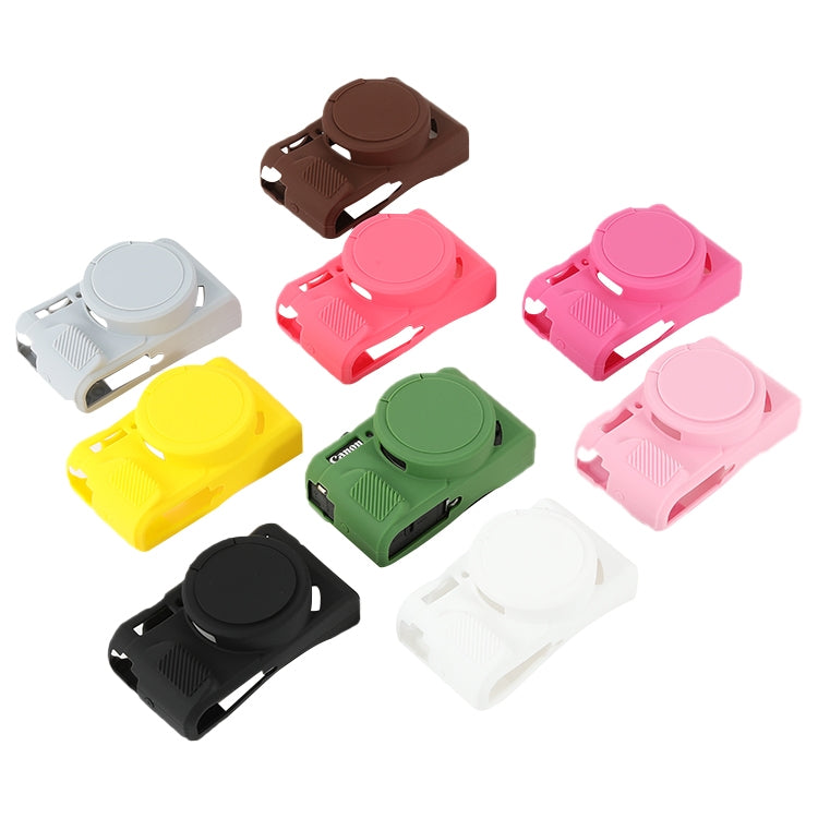 Custodia protettiva in morbido silicone con copriobiettivo, For Canon PowerShot G7 X Mark II / G7X2