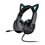 AWEI GM-9 Cat Ear Cuffie da gioco cablate con luce colorata e microfono, GM-9