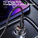 USAMS US-CC208 C39 Caricatore per auto trasparente in lega di alluminio a doppia porta USB + Type-C da 60 W, CC208 C39
