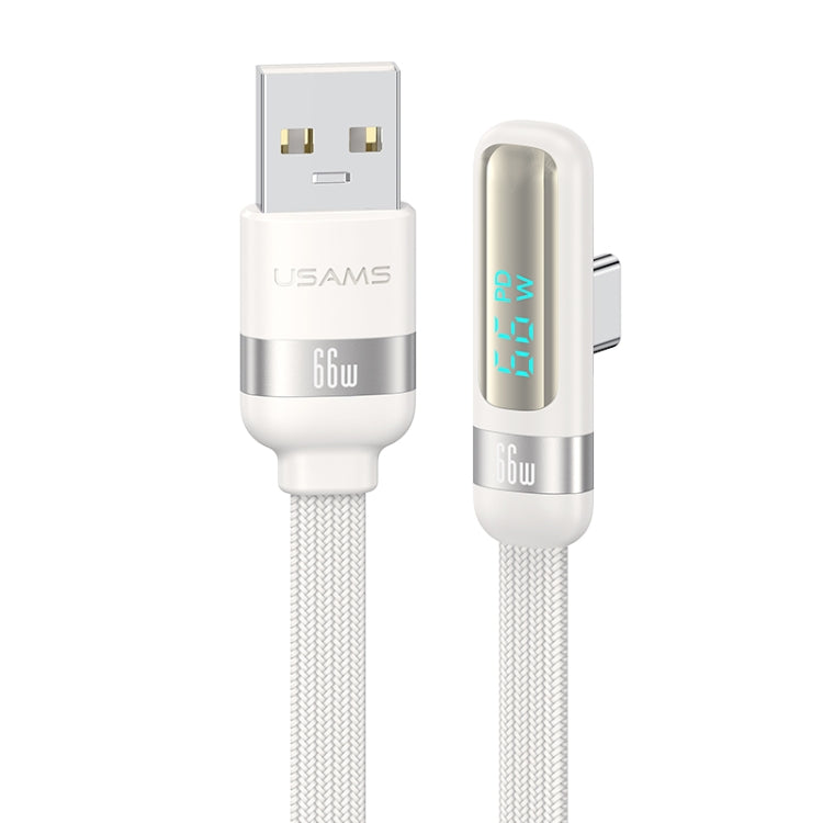 USAMS US-SJ651 Cavo dati a gomito per ricarica rapida da USB a USB-C/Type-C in lega di alluminio, lunghezza: 1,2 m, US-SJ651