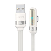 USAMS US-SJ651 Cavo dati a gomito per ricarica rapida da USB a USB-C/Type-C in lega di alluminio, lunghezza: 1,2 m, US-SJ651
