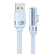 USAMS US-SJ651 Cavo dati a gomito per ricarica rapida da USB a USB-C/Type-C in lega di alluminio, lunghezza: 1,2 m, US-SJ651