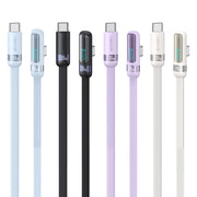 USAMS US-SJ653 PD 100 W USB-C/Type-C a USB-C/Type-C Display digitale in lega di alluminio Cavo dati a gomito per ricarica rapida, Lunghezza: 1,2 m, US-SJ653