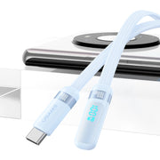 USAMS US-SJ653 PD 100 W USB-C/Type-C a USB-C/Type-C Display digitale in lega di alluminio Cavo dati a gomito per ricarica rapida, Lunghezza: 1,2 m, US-SJ653