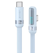 USAMS US-SJ653 PD 100 W USB-C/Type-C a USB-C/Type-C Display digitale in lega di alluminio Cavo dati a gomito per ricarica rapida, Lunghezza: 1,2 m, US-SJ653