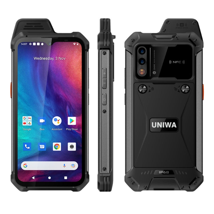 Telefono robusto UNIWA W888 HD+, Android 11 Mediatek MT6765 Helio P35 Octa Core da 6,3 pollici fino a 2,3 GHz, NFC, OTG, Rete: 4G, W888 HD+, 4GB+64GB