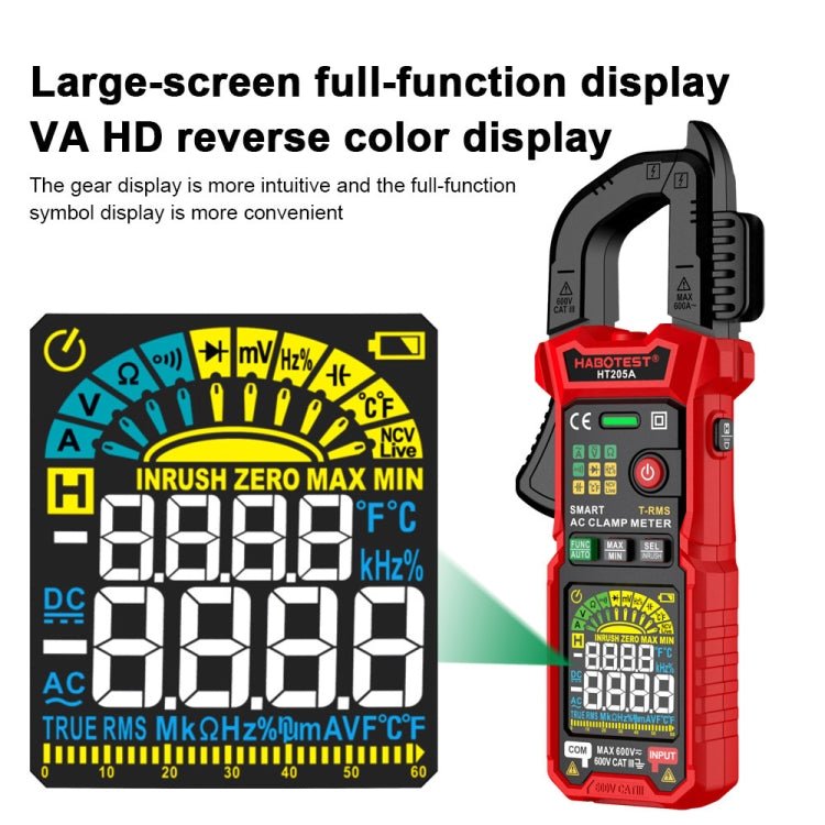 Multimetro a pinza intelligente HABOTEST HT205A 600V