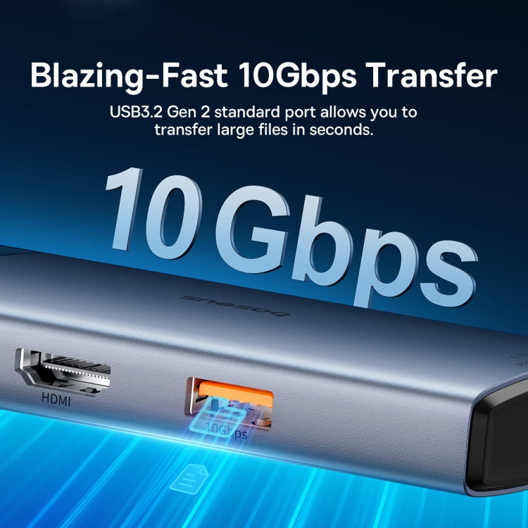 Docking station Baseus Metal Gleam Serie II 6 in 1 da tipo C a 1xHDMI+2xTipo-C+2xUSB+1xRJ45 HUB, BS-OH099