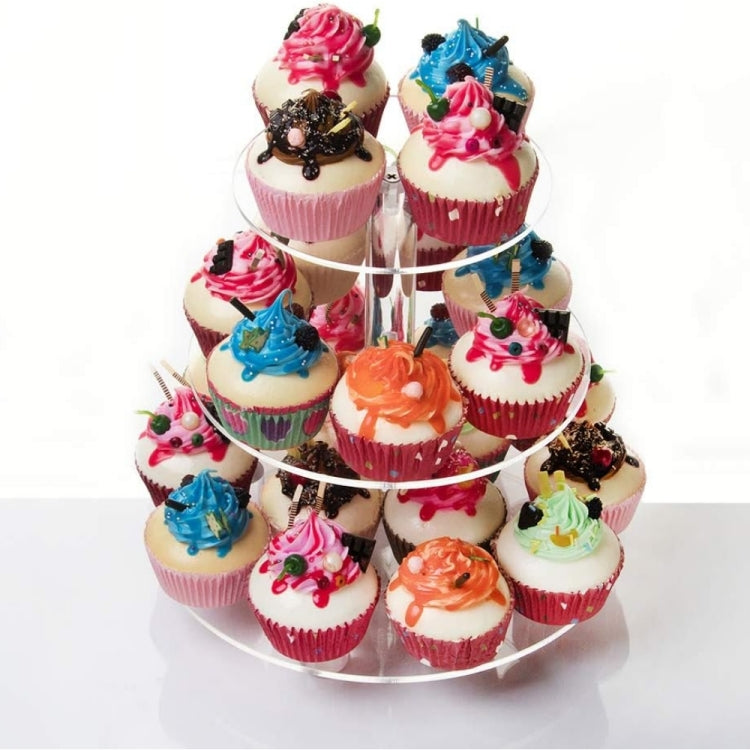 YX062 Alzata per cupcake circolare in acrilico a 3 livelli, YX062