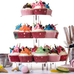 YX062 Alzata per cupcake circolare in acrilico a 3 livelli, YX062