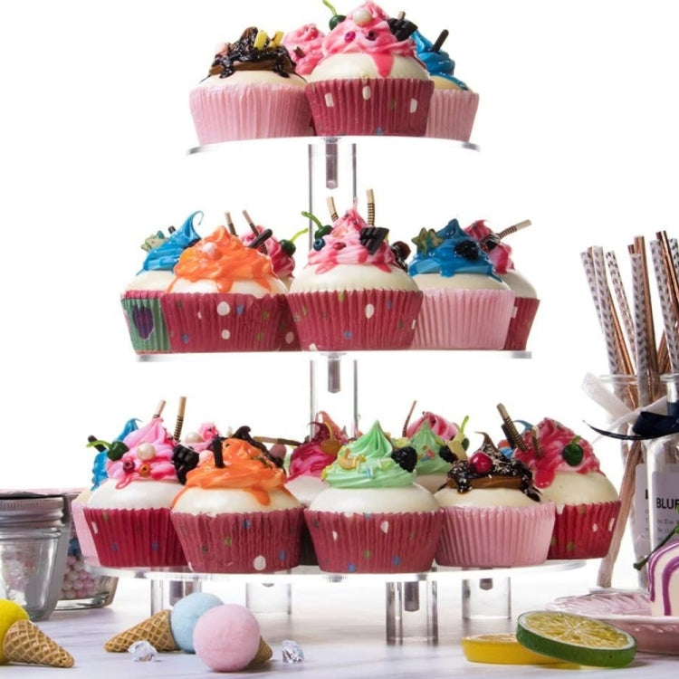 YX062 Alzata per cupcake circolare in acrilico a 3 livelli, YX062
