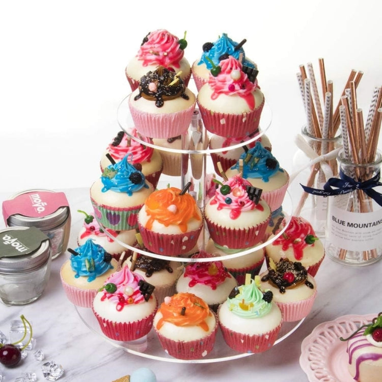 YX062 Alzata per cupcake circolare in acrilico a 3 livelli, YX062