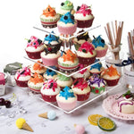 YX063 Alzata per cupcake quadrata in acrilico a 3 livelli, YX063