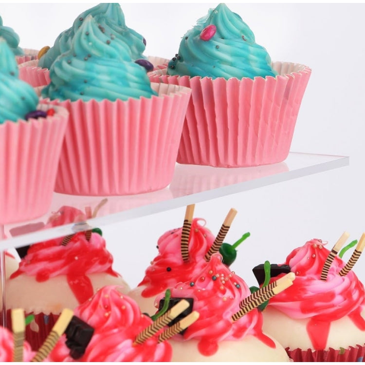 YX065 Alzata per cupcake quadrata in acrilico a 4 livelli, YX065