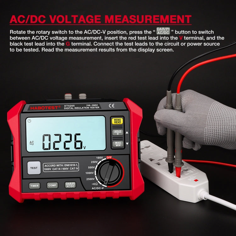 Tester resistenza isolamento HABOTEST HT5205 50-2500V