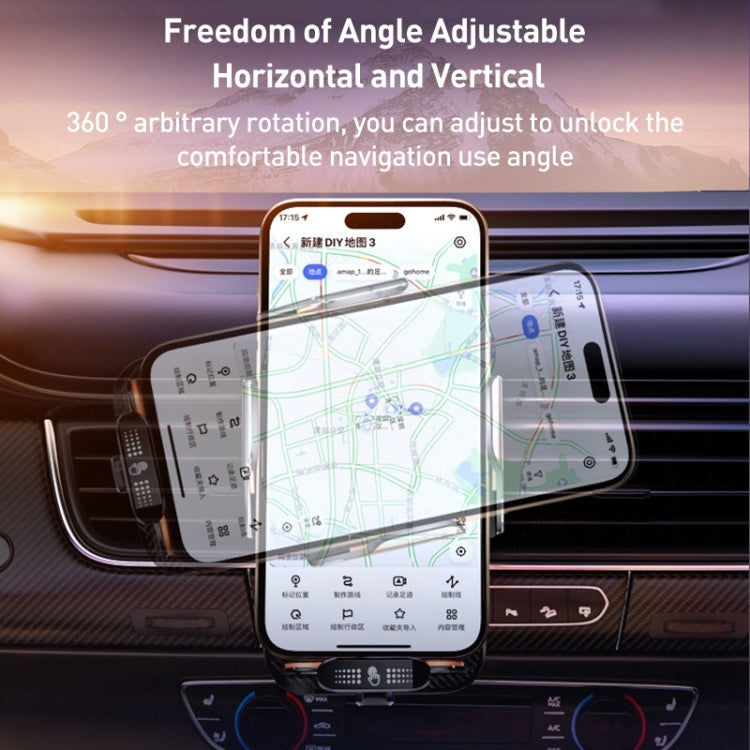 Supporto per auto con presa d'aria per ricarica rapida wireless con allineamento automatico C05