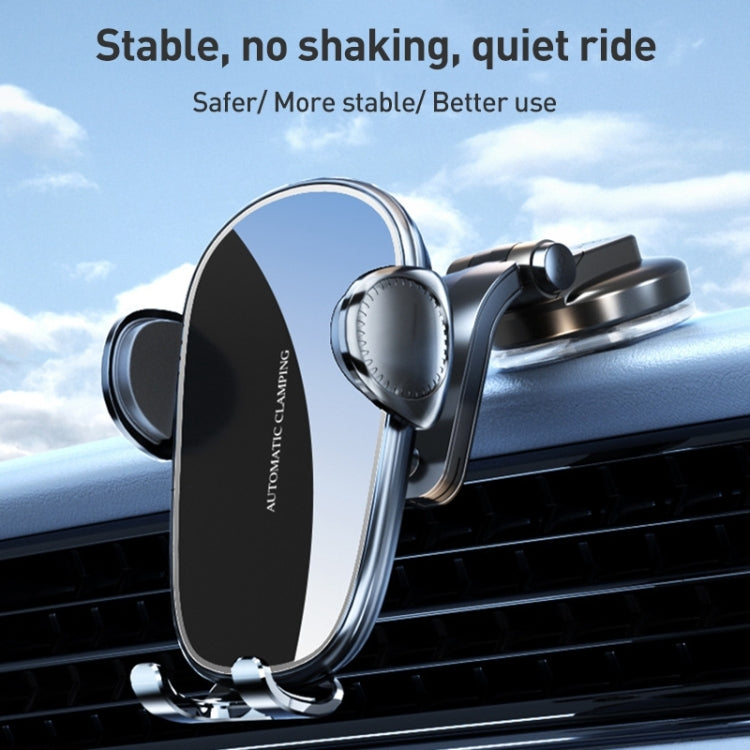 Supporto da auto per auto con presa d'aria a ricarica rapida wireless con bloccaggio meccanico D6, Standard, Strong Suction Cup Version