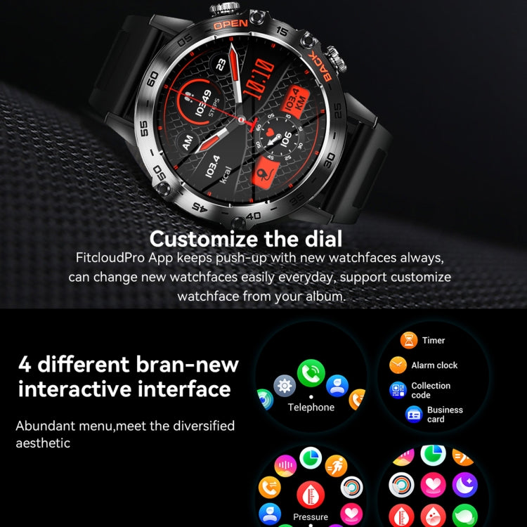 K52 1.39 pollici BT5.0 Smart Watch Supporta rilevamento della frequenza cardiaca / sonno