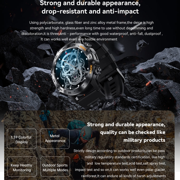 K52 1.39 pollici BT5.0 Smart Watch Supporta rilevamento della frequenza cardiaca / sonno