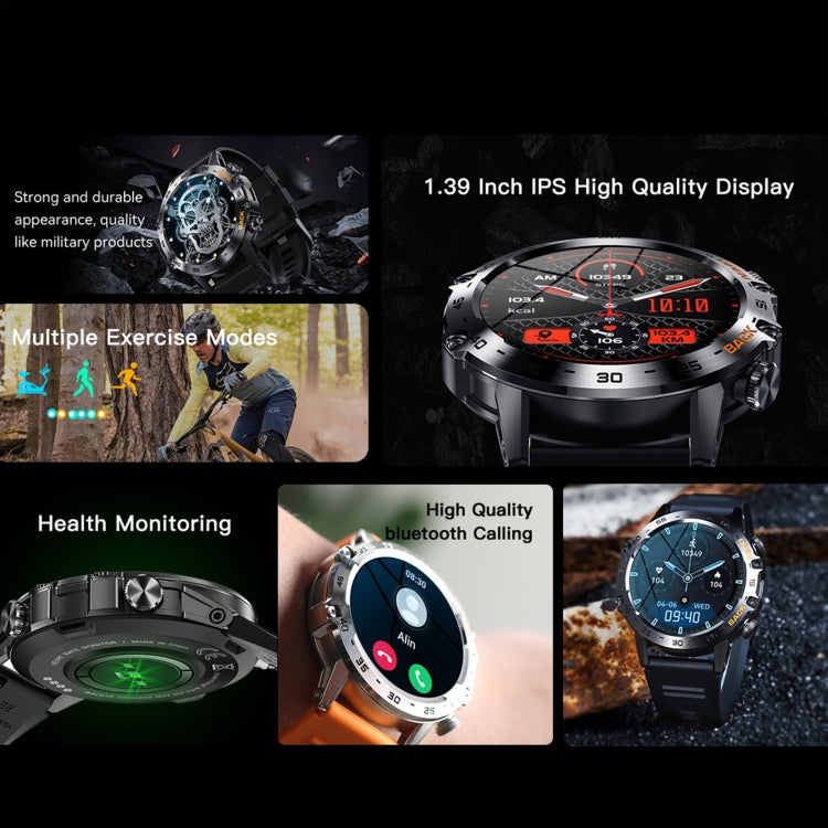 K52 1.39 pollici BT5.0 Smart Watch Supporta rilevamento della frequenza cardiaca / sonno