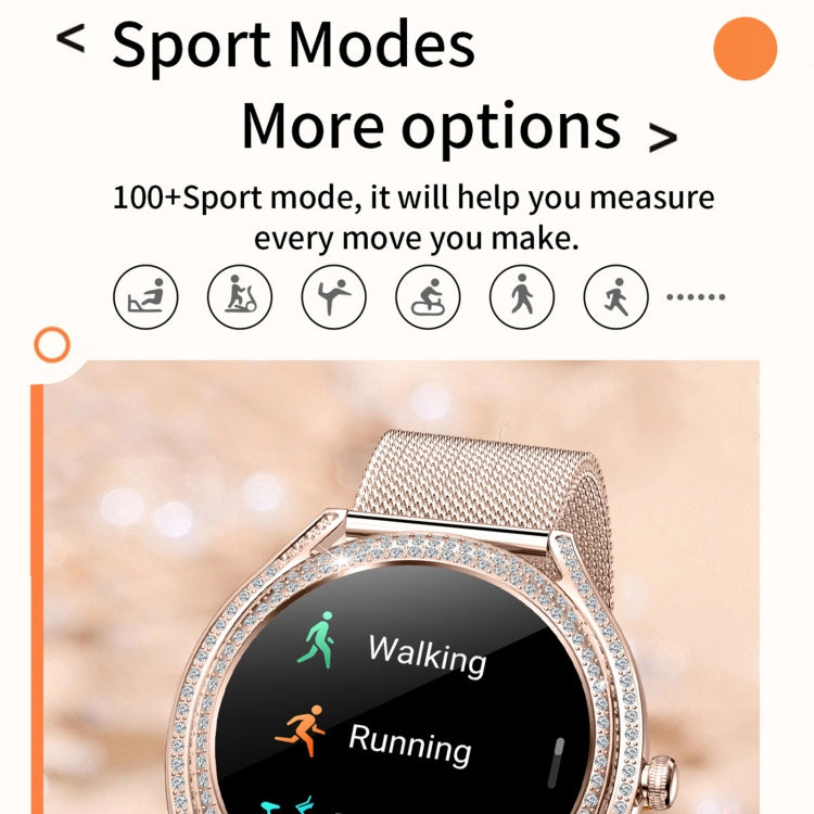V66 1.28 pollici BT5.0 Smart Watch Supporta rilevamento della frequenza cardiaca / sonno, Steel Strap, Silicone Strap
