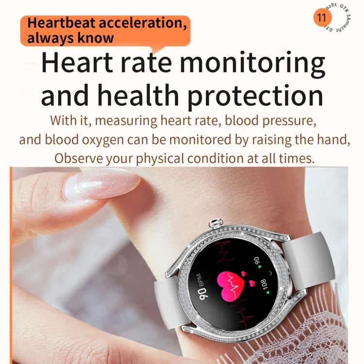 V66 1.28 pollici BT5.0 Smart Watch Supporta rilevamento della frequenza cardiaca / sonno, Steel Strap, Silicone Strap