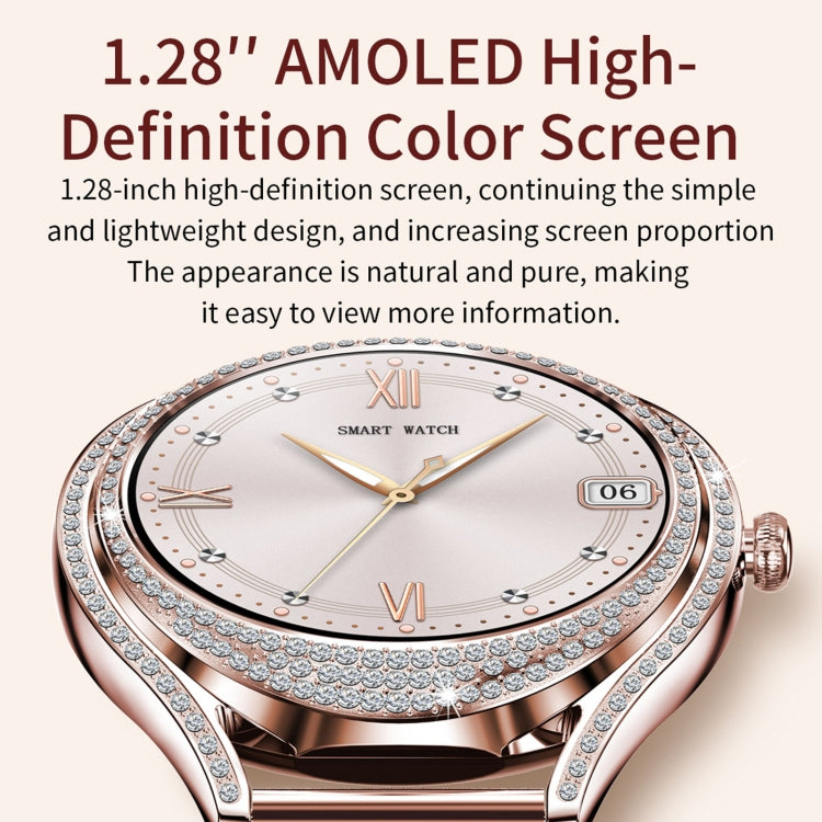 V66 1.28 pollici BT5.0 Smart Watch Supporta rilevamento della frequenza cardiaca / sonno, Steel Strap, Silicone Strap