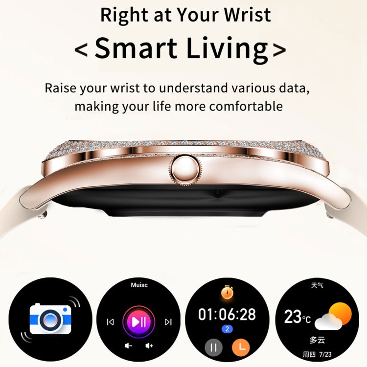 V66 1.28 pollici BT5.0 Smart Watch Supporta rilevamento della frequenza cardiaca / sonno, Steel Strap, Silicone Strap