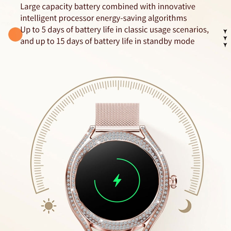 V66 1.28 pollici BT5.0 Smart Watch Supporta rilevamento della frequenza cardiaca / sonno, Steel Strap, Silicone Strap