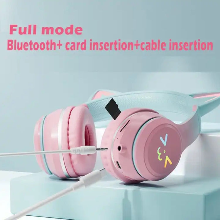 BT612 LED Cat Ear Auricolare Bluetooth pieghevole a suono singolo con microfono