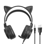 Auricolare da gioco cablato montato sulla testa G35 Cute Cat RGB