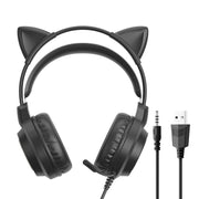 Auricolare da gioco cablato montato sulla testa G35 Cute Cat RGB