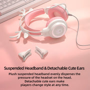 Auricolare da gioco cablato montato sulla testa G35 Cute Cat RGB