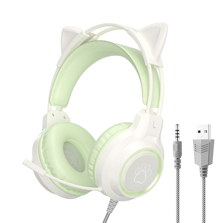 Auricolare da gioco cablato montato sulla testa G35 Cute Cat RGB