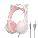Auricolare da gioco cablato montato sulla testa G35 Cute Cat RGB
