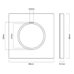 Pannello interruttori LED in alluminio 86x86 mm