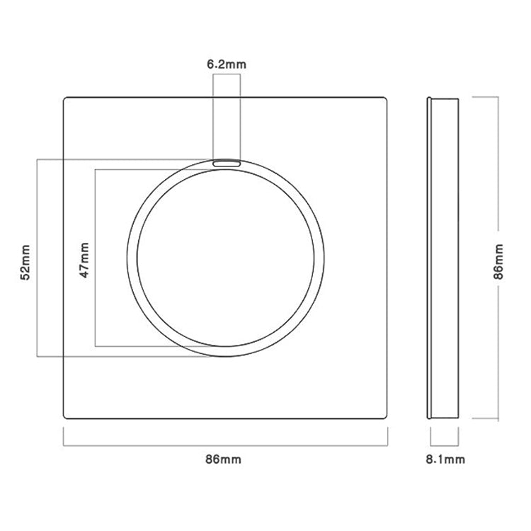 Pannello interruttori LED in alluminio 86x86 mm