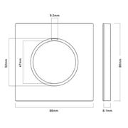 Pannello interruttori LED con trafilatura in alluminio grigio da 86 mm, One Billing Control, One Open Dual Control, Two Billing Control, Two Open Dual Control, Triple Billing Control, Triple Open Dual Control, Four Open Dual Control                    ...
