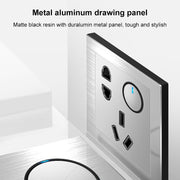 Pannello interruttori LED con trafilatura in alluminio grigio da 86 mm, One Billing Control, One Open Dual Control, Two Billing Control, Two Open Dual Control, Triple Billing Control, Triple Open Dual Control, Four Open Dual Control                    ...