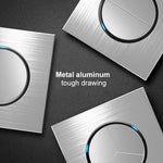 Pannello interruttori LED in alluminio 86x86 mm