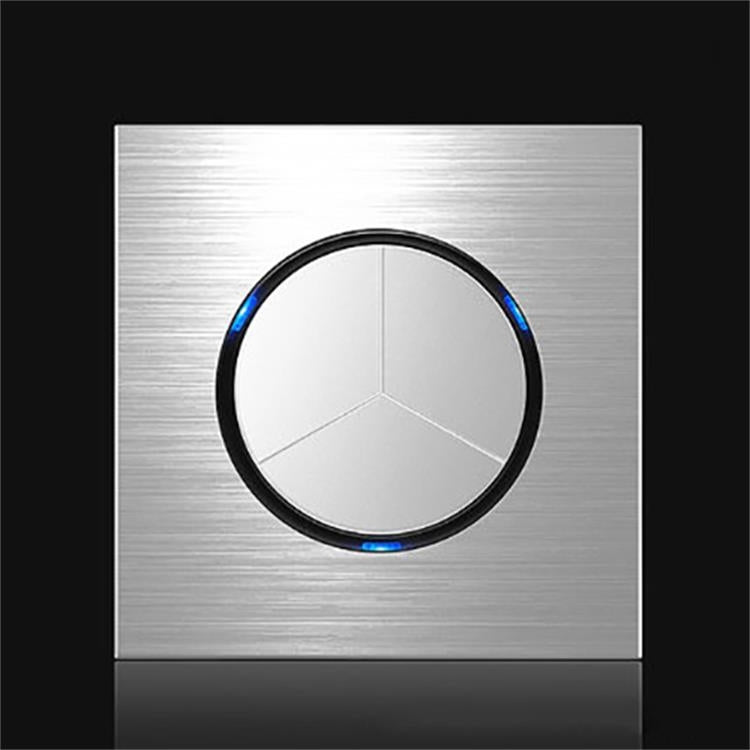 Pannello interruttori LED in alluminio 86x86 mm