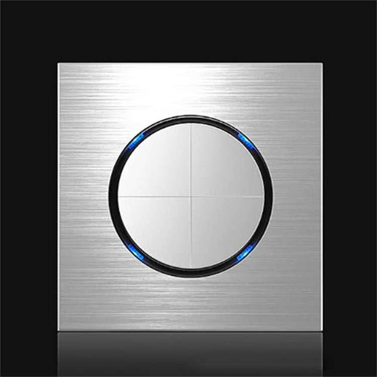 Pannello interruttori LED in alluminio 86x86 mm