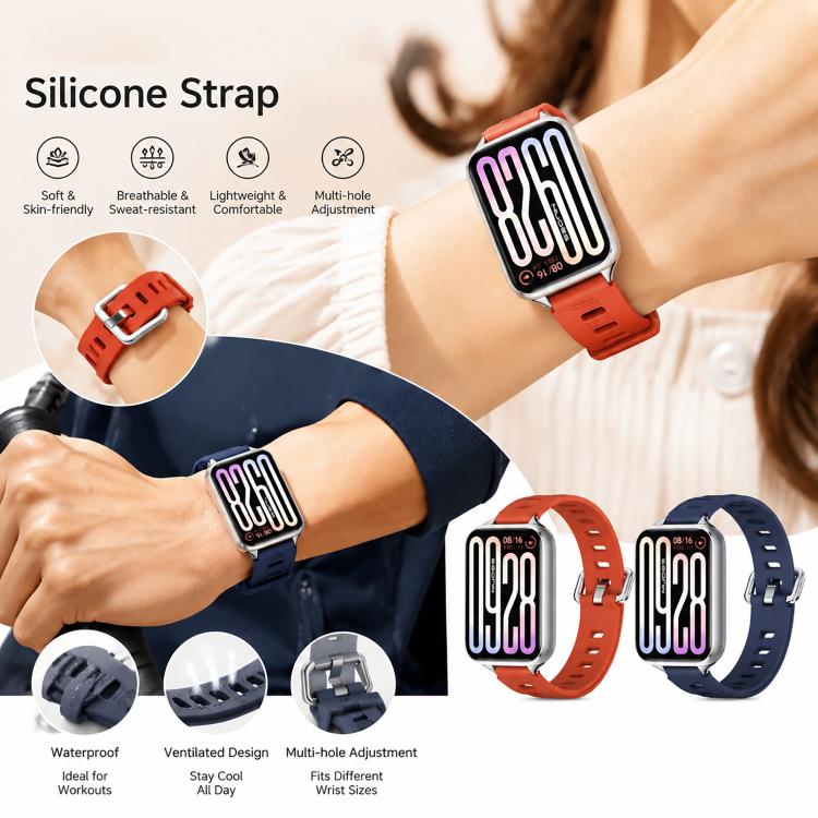 Cinturino per orologio in silicone traspirante con foro piatto Mijobs, For Xiaomi Band 10 Pro / Redmi Watch 6 / 5