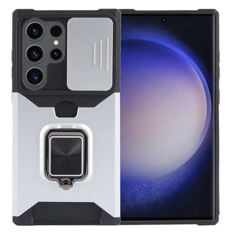 Custodia per PC con slot per scheda di protezione della fotocamera + custodia per telefono in TPU, For Samsung Galaxy S23 FE 5G, For Samsung Galaxy S24 Ultra 5G, For Samsung Galaxy A55