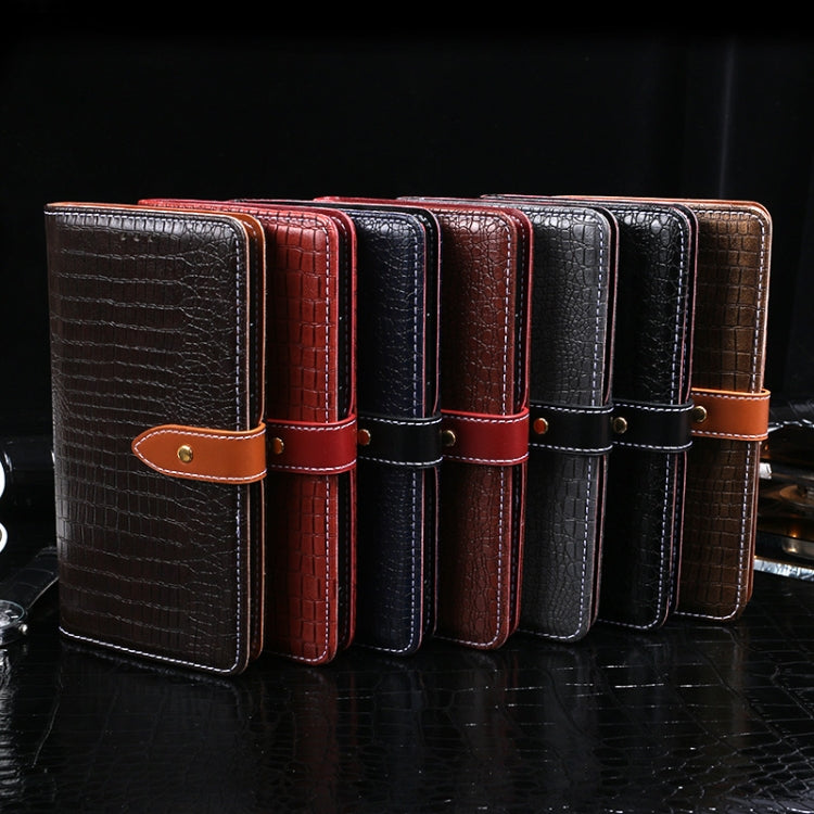 Custodia portafoglio in pelle effetto coccodrillo con slot carte