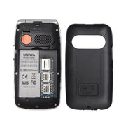 UNIWA V202T Telefono 4G Flip Style, Unisoc T107 Cat.1 da 2,4 pollici, SOS, FM, doppia scheda SIM, 21 tasti
